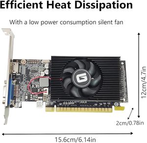 การ์ดจอ GeForce 610 2G DDR3 โปรไฟล์ต่ำ, PCI 1.1 X16, HDMI/VGA, GPU ระดับเริ่มต้นสำหรับพีซี, SFF และ HTPC, ใช้งานร่วมกับ Win1 ได้ - Product Image 4