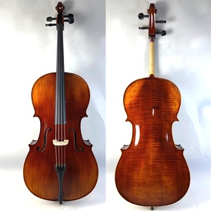 Cello <span class=keywords><strong>haut</strong></span> <span class=keywords><strong>de</strong></span> <span class=keywords><strong>gamme</strong></span> fait main en érable flammé, épicéa et érable massif pour la performance et les examens - Product Image 1