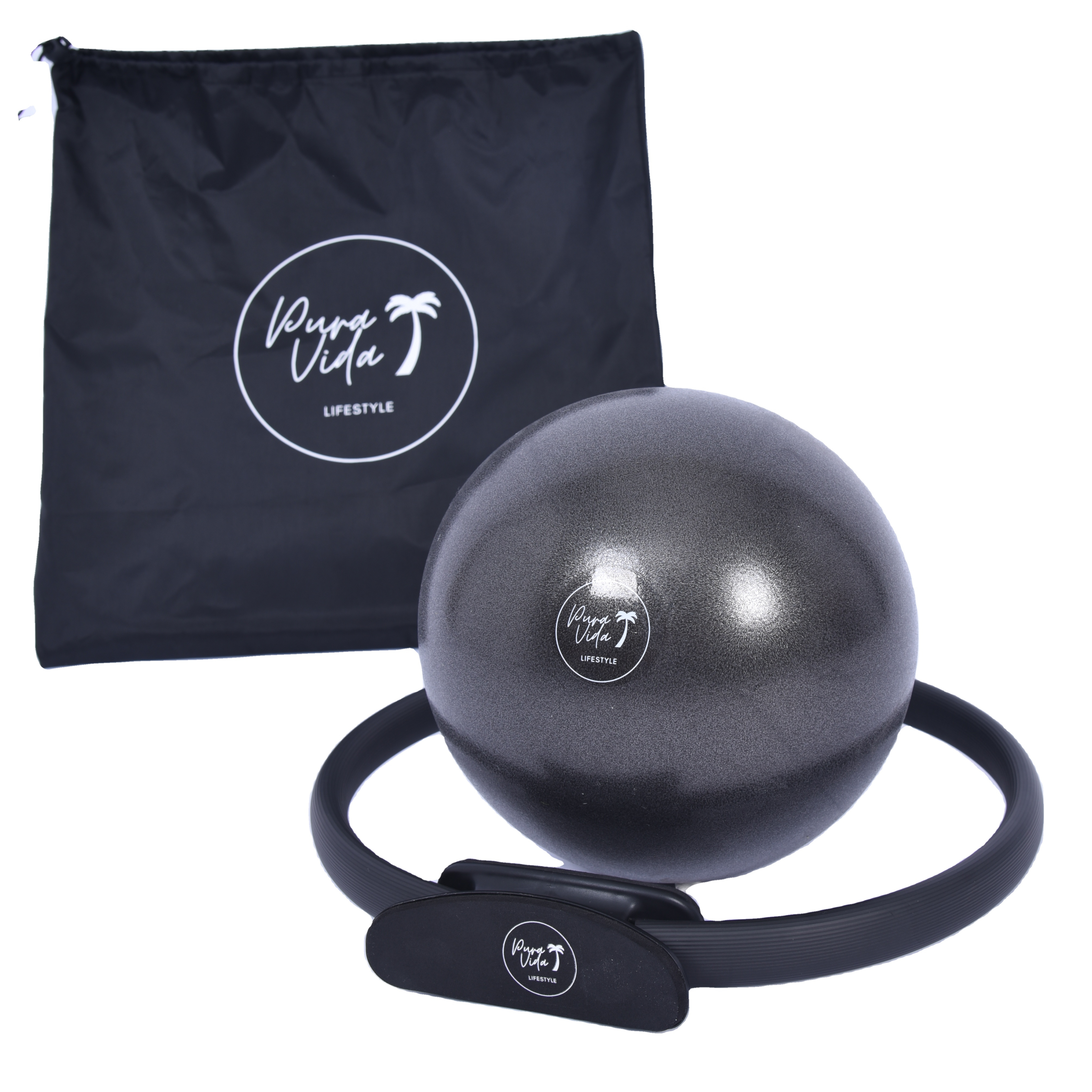 Набор колец для пилатеса, портативное оборудование для йоги, включая мяч, растягивающийся ремень, петли, нескользящие носки для фитнеса