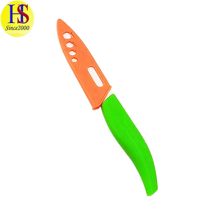Kılıf ile promosyon renkli yumuşak sap 4 inç mutfak seramiği maket bıçağı