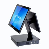 Système de point de vente tout-en-un LICON 15,6+11,6 pouces, caisse enregistreuse tactile Windows, machine de caisse Intel I3/i5/i7 8 Go de RAM