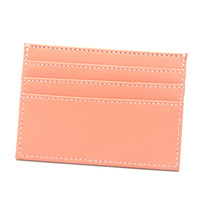 Porte-cartes en cuir PU mince avec 6 fentes pour cartes Porte-cartes Visa Carte d'identité Porte-monnaie pour filles Portefeuille fin pour femmes