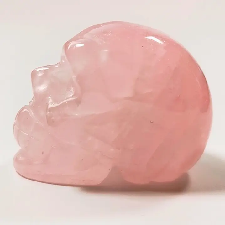 Têtes en quartz rose naturel fait à la main, 2 pouces, 1 pièce, sculpture de crâne, décoration de noël, offre spéciale, 2020