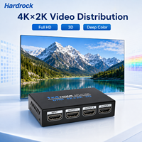 Hardrock Stable 1x4 pour Splitter 4Kx2K 3D 10.2Gbps Métal avec Dolby/HDCP pour Salles de Conférence, Éducation, Projets d'Affichage Commercial