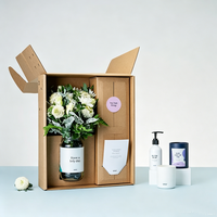 Boîte-cadeau artisanale écologique recyclable, boîte d'emballage pour bouquet de fleurs et ensemble de bougies en carton ondulé