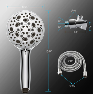 Pommeau de douche à main en acier inoxydable haute pression, détachable, multi-fonctions, pour le nettoyage de la salle de bain, de la baignoire et des carreaux - Product Image 3