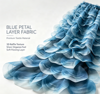 Tissu en dentelle brodée 3D en tulle français, motif floral en mousseline de soie, impression laser personnalisée, style Ins Tiktok Dubaï, pour robe de mariée