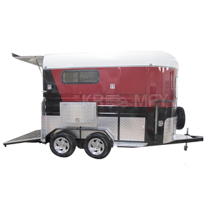 Horse Trailer Living Quarters Luxury Solid Rubber Tires 2000kg Load Capacity 4-6 Seats Straight Load Australia Camp Horse <b>Float</b> - Product Image 2