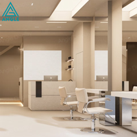 Élégante vitrine de salon sur pied en verre, unité de rangement modulaire pour perruques et produits de beauté, éclairage LED, robuste et personnalisable