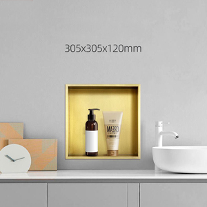 Étagère murale de salle de bain en or brossé, porte-shampoing de luxe, étagère de <span class=keywords><strong>douche</strong></span> - Product Image 2