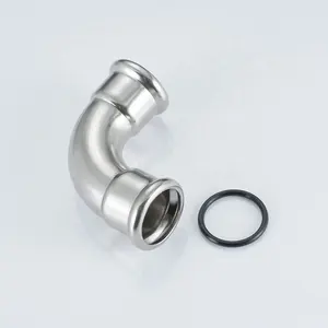 Großhandel Sanitär material Rohr presse Fitting Joint Water System und Luft kompression system Fittings 304 316 90 Grad Winkel