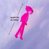 Grand cerf-volant gonflable doux en forme de léopard, cerf-volant rose panthère 3D, grands cerfs-volants pour les amateurs de plein air