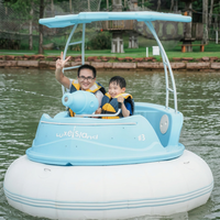 Bateau tamponneur gonflable coloré pour piscine, électrique à batterie, pour le nettoyage et des jeux aquatiques amusants pour adultes et enfants