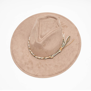 Topi Fedora Wanita Trendy Berbahan Suede dengan Pinggiran Lebar, Polos, Cocok untuk Pesta dan Aktivitas Memancing (Stok Grosir) - Product Image 4