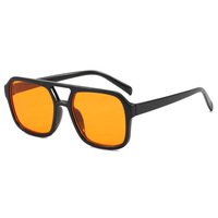 SENTA Nueva Promoción Gafas de Aviador Vintage para Mujer, Lentes Amarillas, Gafas de Sol de Piloto para Exteriores, Doble Puente, Unisex, Cuadradas