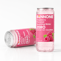 Boisson gazeuse aromatisée au café BENNONE sans sucre, sans gras, sans calories, en canette de 300 ml