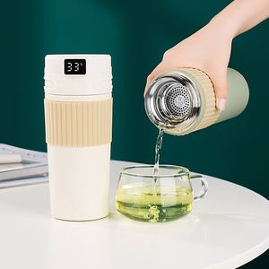 High Quality Custom 400/480Ml 304 Stainless Steel Smart Vacuum Flask Large Capacity Car Bounce <b>Bracket</b> Cup - Product Image 4