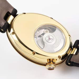 Reloj de Lujo para Dama de Alta Precisión, Mecánico Automático, con Esfera Blanca, Bisel de Diamantes y Caja Ovalada Dorada con Números Romanos de Calidad Superior - Product Image 5