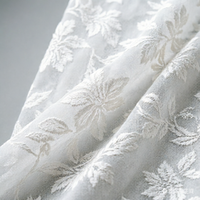 Tissu de rideau voile tissé et teint écologique 100% polyester, texture fil slub, rideaux voile naturels pour décoration intérieure bohème