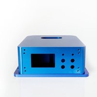 Boîtier d'instrument électronique en aluminium anodisé bleu usiné sur commande CNC, fabrication OEM