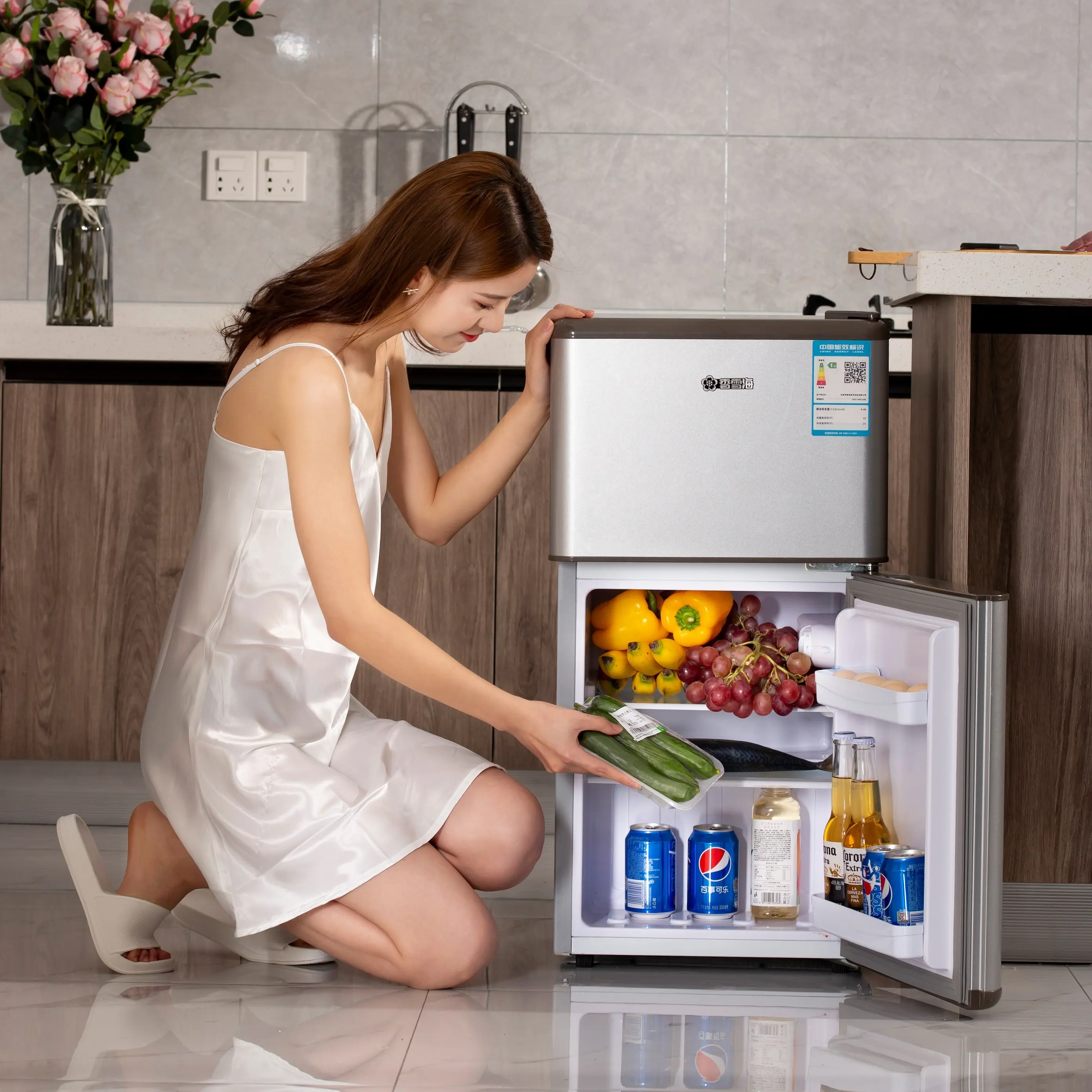 Refrigerador de doble puerta para uso doméstico, producto en oferta