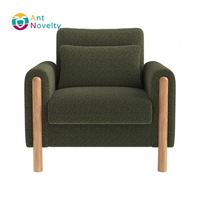 Fauteuil moderne avec coussin épais, confortable, siège individuel, revêtement doux, structure en bois écologique - Vert pour salon, bureau