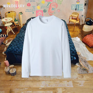 Camisetas de Manga Larga para Hombre, 100% Algodón, Alta Calidad, 170g, Sólidas, Transpirables, con Serigrafía, Diseño en Blanco - Product Image 3