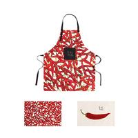 Delantal de Cocina de Lino y Algodón con Estampado Digital Personalizado, Ecológico, Sin Mangas, para Adultos, Sin Pedido Mínimo, con Etiqueta Privada para Marcas Minoristas