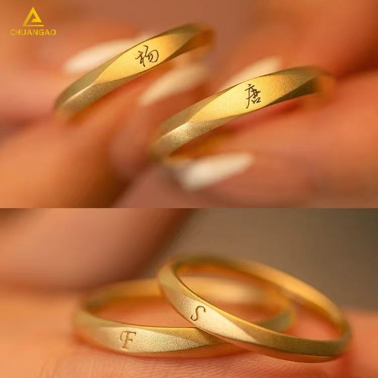 22k Gold Couple Rings Elegant Durable Jewelry for Love
