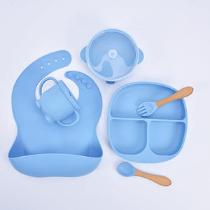 ชุดอาหารเด็กทำจากซิลิโคนเนื้อนุ่ม จานอาหารแบ่งส่วนพร้อมจุกดูด ป้องกันการลวกและป้องกันการตกหล่น - Product Image 3
