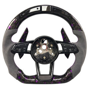 Volant en fibre de carbone à fond plat, compatible avec Audi A3 A4 A5 A6 RS3 RS4 RS5 S3 S4 S5 TT R8 Q5 Q7, sur mesure - Product Image 3