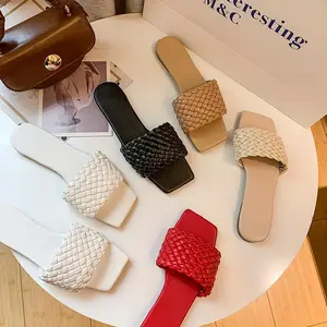 Sandales à ceinture tressées pour femmes, chaussures légères, confortables, résistantes à l'usure, élégantes, à la mode, nouvelle collection 2022