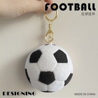 Porte-clés en peluche doux en forme de ballon de football, jouet pour enfants, pendentif mignon pour sac, cadeau pour enfants