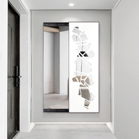 Miroir pleine longueur luxe porcelaine cristal, méduse étoilée incrustée de cristaux écrasés