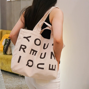 Custom logo Durable Natural Recycled Reusable Shopping Cotton Canvas Tote <b>Bag</b> With Two Handles - Product Image 2