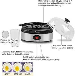 OEM Service 7 Slots Rapid Steaming Egg Poacher 360W 500W SS Automatic Electric Egg Cooker