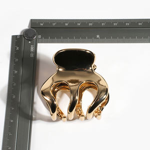 ゴールド メタル ヘア クロー クリップ 小さめ キッズ パンプキン オクトパス クロー クリップ セット シャイニー ブラック カスタム 韓国風 ラグジュアリー ヘア クロー クリップ - Product Image 6