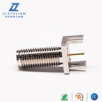 Latón niquelado RP SMA Antena hembra Conector RF 1,6mm Espaciado de montaje en borde Conector coaxial de 30mm