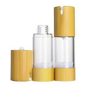 Muestra gratis 30ml 50ml Cosmético COMO Crema para el cuidado de la piel Botella con bomba sin aire Envase para el cuidado de la piel con carcasa exterior de Bambú - Product Image 4