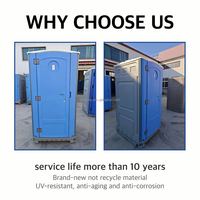 Unité de toilettes double de luxe prête à l'emploi, portable, en HDPE, pour usage extérieur et atelier