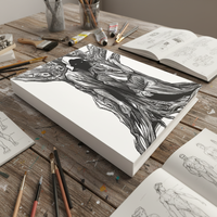 Table basse Anime Noir et Blanc avec couverture en tissu rigide, services d'impression numérique sur mesure avec reliure cousue et pelliculage mat