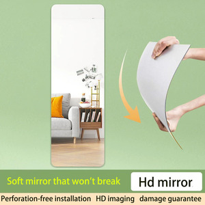 Treo Tường Tự Dính Đầy Đủ Chiều Dài Gương Tùy Chỉnh Hình Dạng Mềm Gương Cho Nhà Sử Dụng Tự Làm Máy Tính Để Bàn Vanity Gương - Product Image 6