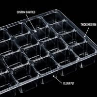 Barquette en plastique thermoformé PET pour pièces automobiles, composants automobiles, emballage de protection, boîte en plastique, fabricant Chine
