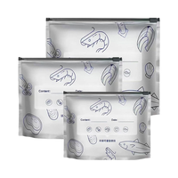 Sachet d'emballage alimentaire surgelé personnalisé réutilisable en aluminium avec fermeture éclair pour viande, fruits de mer, poissons, fruits et légumes