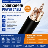 Cable de Alimentación de 0.6/1kV YJV de 3+1 Núcleos, Conductor de Cobre de Alta Pureza, Aislamiento XLPE, Fabricante de Cables Eléctricos Subterráneos