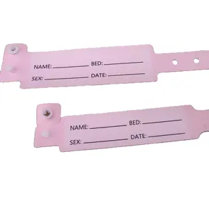 Pulsera de identificación médica para pacientes de Hospital, material de pvc