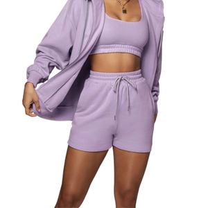 Shorts de course amples à taille haute pour femmes en polaire - Shorts de sport confortables, à séchage rapide et respirants, avec cordon de serrage et taille élastique - Product Image 5