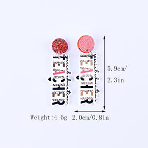 2025ต่างหูอะคริลิครูคน้ำหนักเบาสีสันดินสอห้อยต่างหูแอปเปิ้ลกลับไปโรงเรียนเครื่องประดับ - Product Image 5