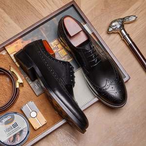 Zapatos Brogue Hechos a Mano de Cuero Genuino, Personalizados y a la Moda, Estilo Retro Otoñal, Lujosos y Profesionales para Hombre, Resistentes al Agua - Product Image 6