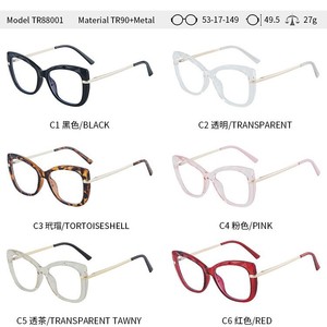 กรอบแว่นตาแบบ Cat Eye ป้องกันแสงสีฟ้า รุ่น Cross Border ทรงเต็มกรอบ Unisex เลนส์อะคริลิค ลายเสือชีตาห์ รุ่น 88001 - Product Image 3